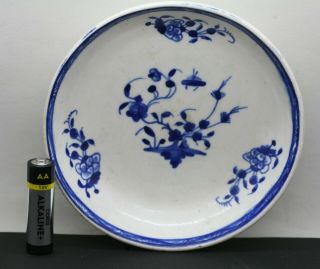 Antique Chinese Hand Painted Blue & White Porcelain Plate c1920s 2