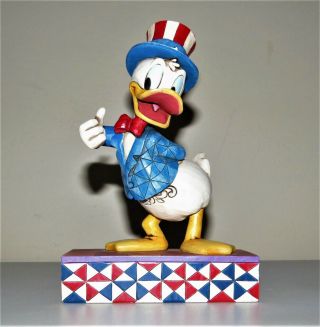 Jim Shore Disney Patriotic Donald " Yankee Doodle Duck " 4th Of July Retired