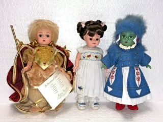 Set Of 3 Madame Alexander 8 " Dolls - Norway / One Fist Two Fish / Oeo Guard Oz