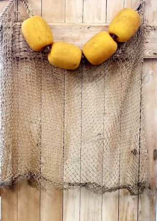 Authentic Fishing Net Floats/buoys Set Of 4 Old Vintage Nautical Decor