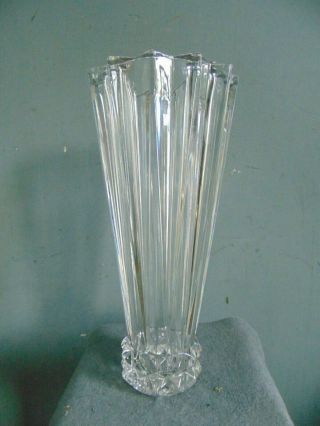 Vintage Large Heavy Rosenthal Crystal Vase Germany 11 1/2 Inches Tall