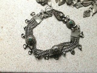Antique Islamic / Middle Eastern Necklace Green Stone Setting