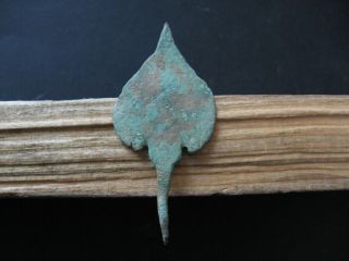 Bronze Age Leaf Arrowhead Ancient Illyrians Bronze Weapon 1500 - 1000 B.  C.  55 Mm
