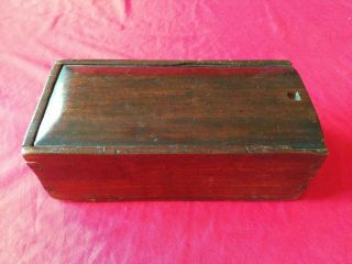 Antique Vintage Wooden Work Box Desk Top Storage Sliding Top Dove Tailed 12x6x4
