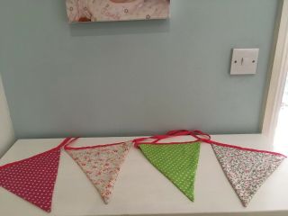 2x 5ft 10ft cotton bunting vintage bright floral spotty wedding party decoration 2