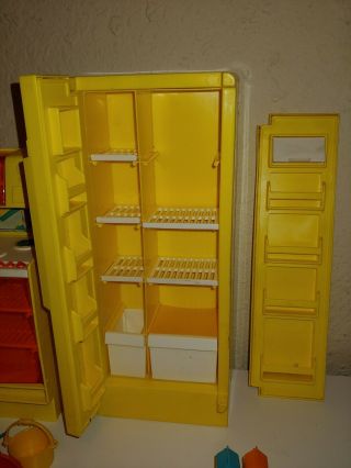 Vintage Barbie Dream Furniture KITCHEN Stove Refrigerator & Accessories 5