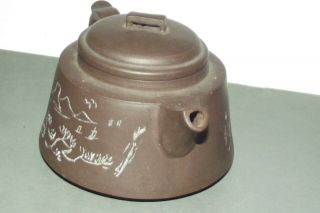 VINTAGE INSCRIBED CHINESE YIXING TEAPOT SEAL MARK TO BASE 2