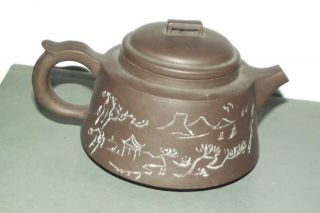 VINTAGE INSCRIBED CHINESE YIXING TEAPOT SEAL MARK TO BASE 5