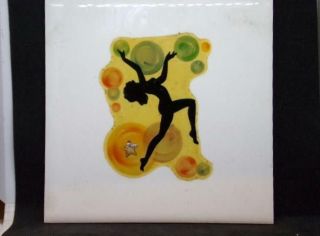 Vintage Art Deco Silhouette Tile Sexy Women W/bubbles - Wall Or Stand 5 Of 6