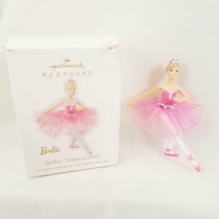 Hallmark Barbie Ornament " Prima In Pink " 2009 Ballerina Keepsake Christmas Tree