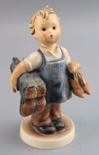 Small Vintage 1960s Boots Young Boy Hummel Porcelain Figurine,  NR 3