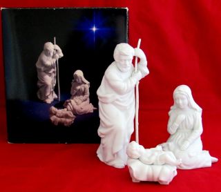 Vintage Avon Nativity Holy Family Collectibles Figurines 1981 White Set Of 3