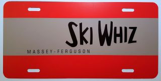 Vintage Massey Ferguson Ski Whiz Snowmobile Logo Novelty License Plate