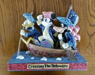 Eenesco Jim Shore Mickey Mouse Donald Duck Goofy Sculpture Crossing The Delaware
