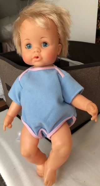 Vintage 1971 Ideal Toy Corp Baby Doll Tiny Tears 14”