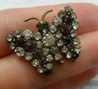 Vintage Antique Paste Diamante Suffragette ? Butterfly Jewelery Hatpin Top Tlc