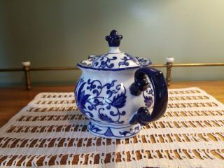 Vintage Bombay Company Blue & White 2 - Cup Porcelain Teapot 2