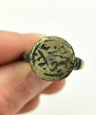 Viking Ca.  900 Ad Bronze Ring With Runic - Wearable - R 620
