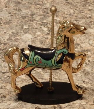 " Rare " House Of Faberge - Golden Carousel Standing Horse Figurine - 1991