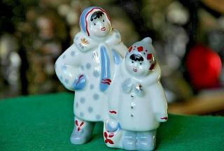 Vintage Porcelain Figurine Winter Yard Polonne Ussr