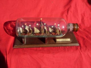 Vintage Old Sailing Ship In A Bottle Old Nautical Maritime Boat Colombus