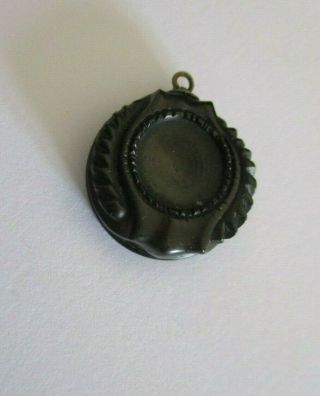 Antique Victorian Finely Carved Whitby Jet & Silver Mourning Earring Pendant