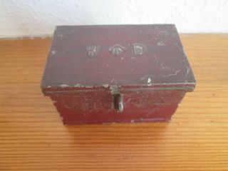 Antique Ww1 Military War Department Small Tin Chest Fuse Box - Wd & Arrow On Lid