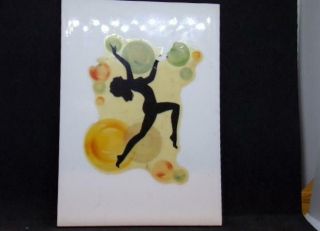 Vintage Art Deco Silhouette Tile Sexy Women W/bubbles - Wall Or Stand 2 Of 6