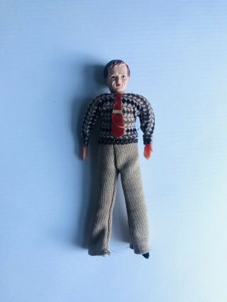 Vintage German Caco Dollhouse Doll 5 1/2” 1950s Dad,  Father,  Man