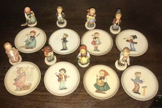 Hummel Little Music Makers & Little Homemakers Plate And Figurine Set