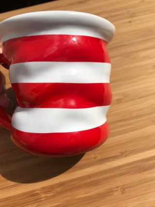 UNIVERSAL STUDIOS Cat in the Hat coffee mug cup Dr Seuss red white stripe Large 4