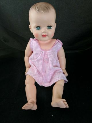 Vintage Eegee 19 " Plastic Doll With Molded Hair & Sleep Eyes,  Marked Eg 20 - 7