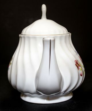 Royal OAK Teapot White Porcelain Chinese Tea Pot Teapot with Lid Floral Design 3