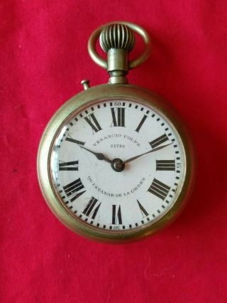 Vintage Or Antique Large Pocket Watch Venancio Volpe Extra Quintanar De La Orden
