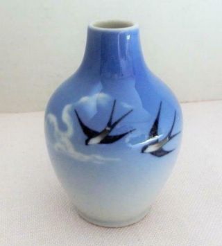 Royal Copenhagen Denmark Small 4 " Blue Bird Vase 2671 1227