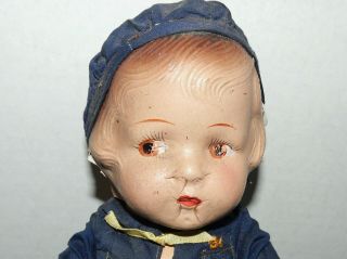 Antique 1920 - 30s COMPOSITION DOLL 1938 EGYPT GIRL GUIDE/SCOUT w page 13 