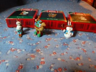Hallmark Keepsake Miniature 3 1992 Ornaments Cool Uncle Sam We Three Kings Ski F