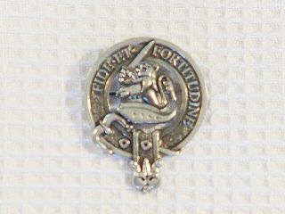 Antique Pewter Scottish Clan Badge Pin Brooch Farquharson