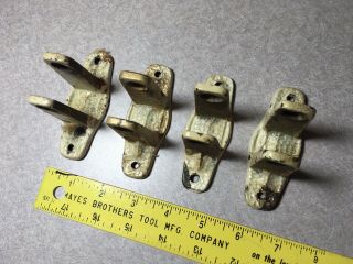Set Of 4 Cast Iron Brackets Old Vintage 1/2 Inch (genuinely Old,  Not Fake Junk)