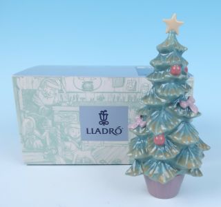 Mib Lladro 6261 Christmas Tree Porcelain Figurine Ornament Santa 