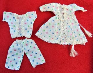 Vintage Doll Outfit For Ginny Size 8 " Doll Pajama Set And Robe