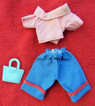Vintage Doll Outfit For Ginny Size 8 " Doll Pants; Shirt; & Purse