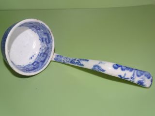 Antique Soup Ladle Blue White,  Blue Willow Flow Blue Dinner Service Teaset No9