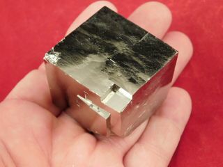 A Big and 100 Natural Stepped PYRITE Crystal Cube From Spain 235gr e 3