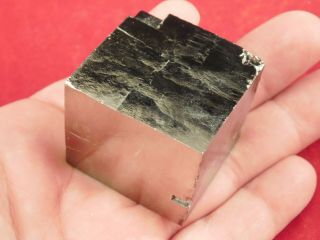 A Big and 100 Natural Stepped PYRITE Crystal Cube From Spain 235gr e 4