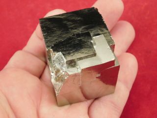 A Big and 100 Natural Stepped PYRITE Crystal Cube From Spain 235gr e 6