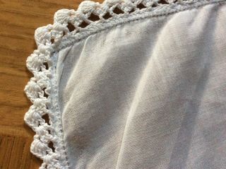 Embroidered crinoline lady handkerchief crochet lace edge 4