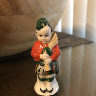 Vintage Salt Shaker Young Boy Playing The Bag Pipes Made In Germany