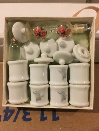 Vintage Miniature Dollhouse Jars Vase And Lids