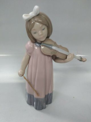 Nao By Lladro Collectible Porcelain Figurine: Girl With Violin Os